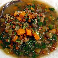 Mediterranean Lentil Soup with Spinach