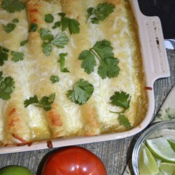 poblano-shrimp enchiladas