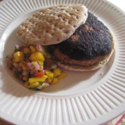 Jamaican Jerk Turkey Burgers With Papaya-Mango Salsa