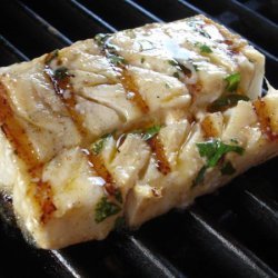 Grilled Marinated Halibut With Picante-Cilantro Mayo