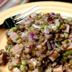 Warm Lentil- Ham Salad With Dijon Cream