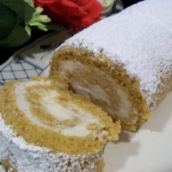 Pumpkin Cake Roll With Cream Cheese Filling