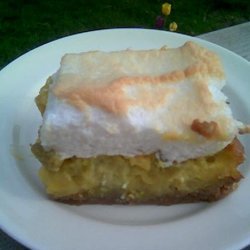 Good Ol' Summertime Rhubarb Custard Dessert With Cookie Crust