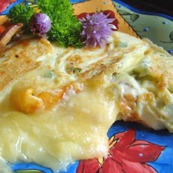 Cheesy Chive Blossom Omelet