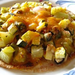 Green Tomatoes & Zucchini Pizza my way to have fried green tomatoes