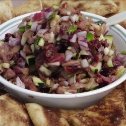 Spicy Fruit Salsa With Cinnamon Sugar Pita Chips