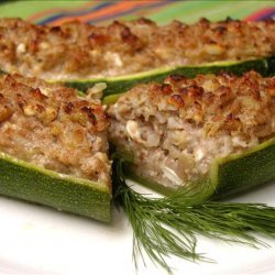 Stuffed Zucchini With Walnuts and Feta