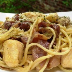 Awesome Spaghetti Carbonara W/ Chicken