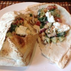 Moroccan Garbanzo Bean and Feta Pitas