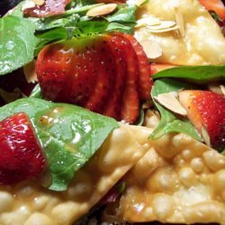 Strawberry Spinach Won Ton Salad