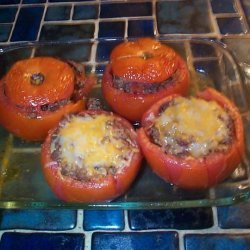 Stuffed Tomatoes With Wild Rice, Beef & Mint