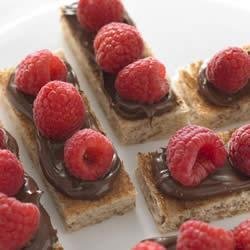 Raspberry Hazelnut Truffle Toast Bites