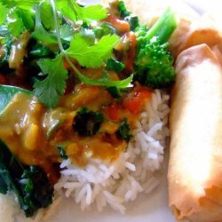 Tofu and Kale With Peanut Sauce