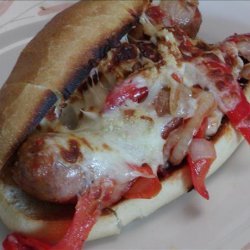 Sausage, Peppers, Onions Parmesan Sandwich