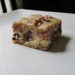 Banana Blondies With Chocolate Chips and Walnuts