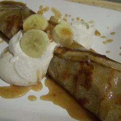 Banana Crepes With Brown Sugar Rum Sauce