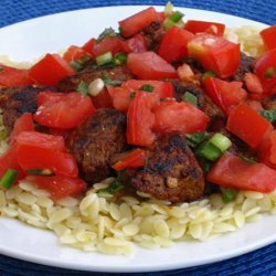 Spiced Beef Kabobs W/Tomato Mint Salad