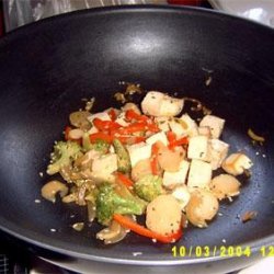 Veggie Tofu Stir-Fry With Sesame Seeds Over Brown Rice