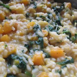 Butternut Squash Risotto With Spinach and Toasted Pine Nuts