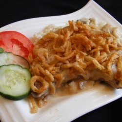 Smothered Pork Chops With Gravy and Rice