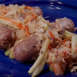 Beer Braised Bratwurst With Sauerkraut