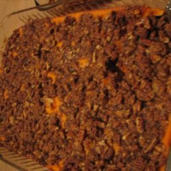 Maple Squished Sweet Potato Bake W/ Spiced Pecan Streusel