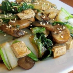 Stir-Fried Shitake Mushrooms With Tofu and Bok Choy