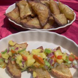 Green Chile Wontons With Pineapple Salsa