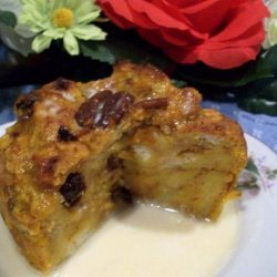 Pumpkin Bread Pudding With Vanilla Butter Sauce