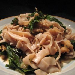 Fettuccine With Swiss Chard, Walnuts and Lemon