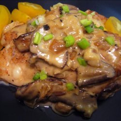 Chicken Breasts With Mushrooms, Swiss Cheese and White Wine