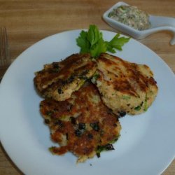 Salmon Potato Cakes with Mustard Tartar Sauce