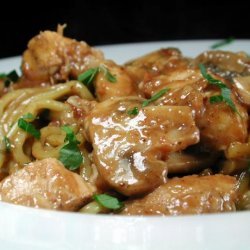 Garlic Chicken and Mushrooms in White Wine Sauce