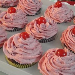 Double Chocolate Malt Shop Cupcakes W Cherry-Vanilla Buttercream