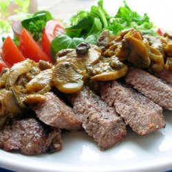 Grilled Safari Steak With Mango Chutney and Mushrooms