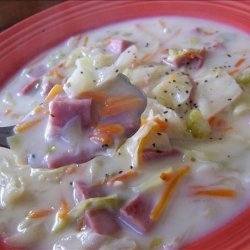 Creamy Cabbage & Ham Soup