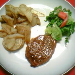 Oven Baked Beef or Pork Steak With Tangy Sauce