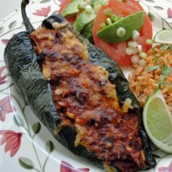 Chorizo Stuffed Poblano Peppers (Can Sub Sweet Peppers)