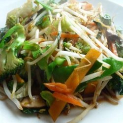 Stir-Fried Vegetables (Cabbage, Chinese Mushrooms, and Broccoli)