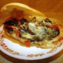 Portobello  philly Cheese Steak  Sandwich