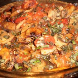 Grilled Mushroom, Tomato and Basil Salad