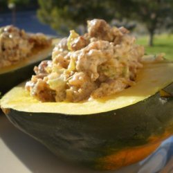 Quick Sausage Stuffed Acorn Squash