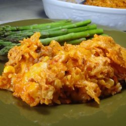 Fajita Chicken and Rice Bake With Nacho Topping