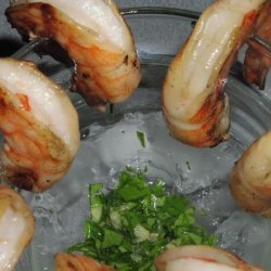 Grilled Prawns With Cilantro and Ginger Sauce