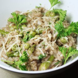 Red Wine Risotto With Peas