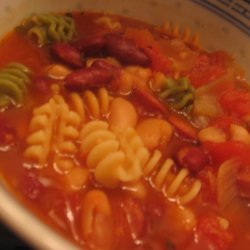 Pasta Fagioli Soup With Smoked Sausage