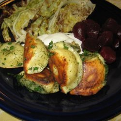 Pierogies Pot Stickers With Herbs and Sour Cream