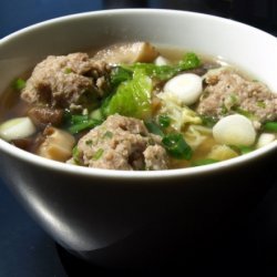 Mushroom Meatball Soup