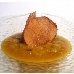 Leek & Delicata Squash Soup With Caramelized Apple Croutons