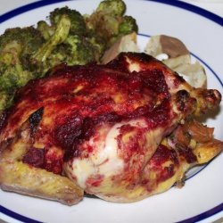 Stuffed Cornish Game Hens with Cranberry Glaze